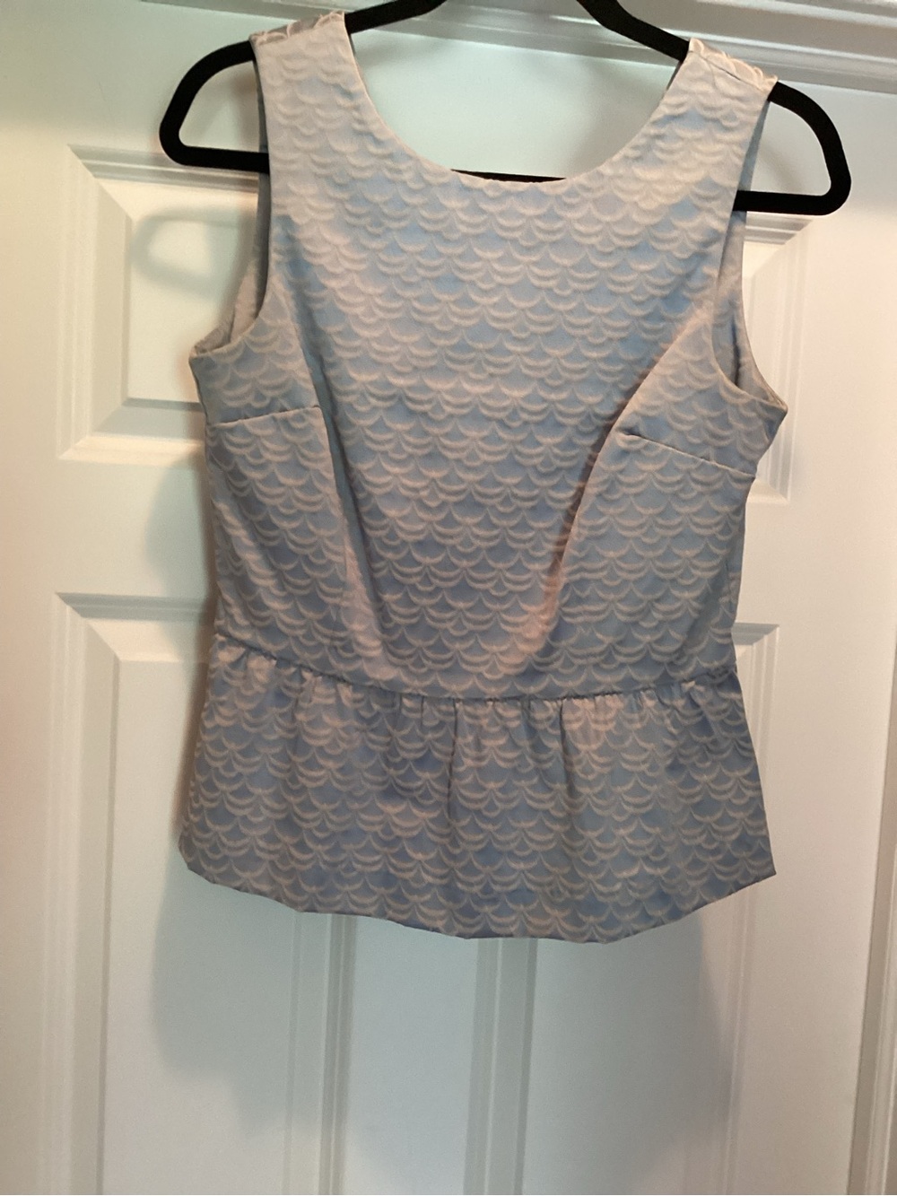 H&M Light Blue Scallop Peplum Camisole